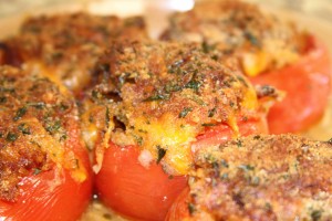 Ann Hollowell's Stuffed Tomatoes made on The Cooking Lady