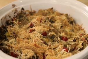 Ann Hollowell's Pesto Pasta Bake made on The Cooking Lady